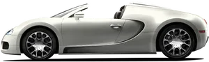 Silver Bugatti Veyron Convertible Side View