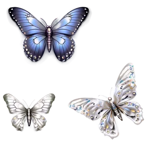 Silver Butterflies PNG 05232024 PNG