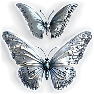 Silver Butterflies PNG Kgt PNG