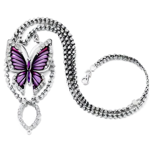 Silver Butterfly Necklace PNG Knp13 PNG