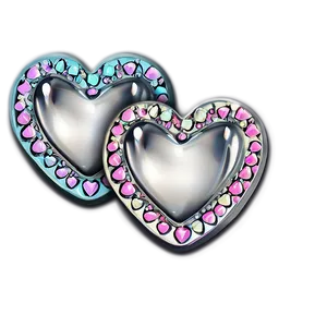 Silver Candy Hearts PNG 45