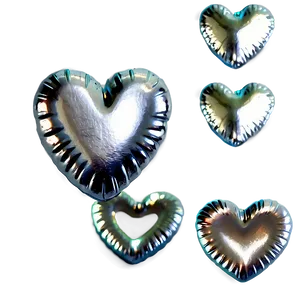 Silver Candy Hearts PNG Lem PNG