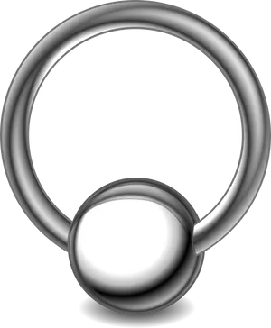 Silver Captive Bead Ring Piercing PNG image