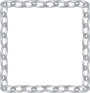 Silver Chain Link Frame Border PNG image