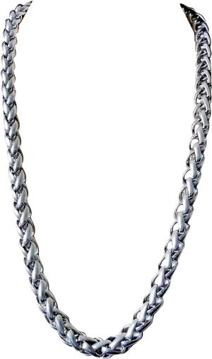 Silver Chain Necklaceon Black Background PNG image