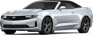 Silver Chevrolet Camaro Convertible PNG
