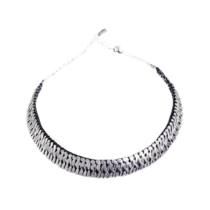 Silver Choker Necklace PNG 78
