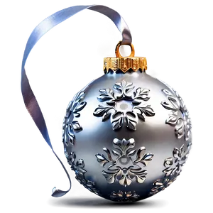 Silver Christmas Ornaments PNG Cui