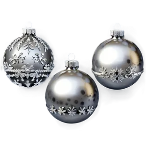 Silver Christmas Ornaments PNG Utr97