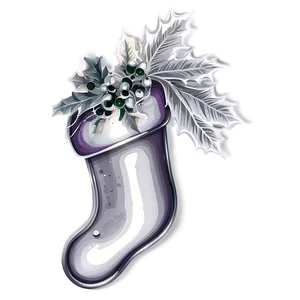Silver Christmas Stocking PNG Yiu62 PNG