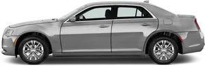 Silver Chrysler Sedan Profile View PNG