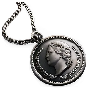 Silver Coin Necklace PNG 06282024