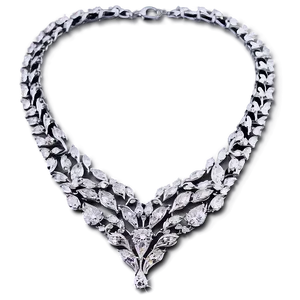 Silver Diamond Necklace PNG Ukx