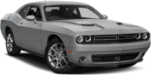 Silver Dodge Challenger Side View PNG image