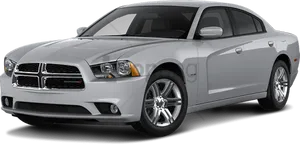 Silver Dodge Charger Side View PNG image