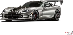 Silver Dodge Viper A C R Extreme Aero Package PNG image