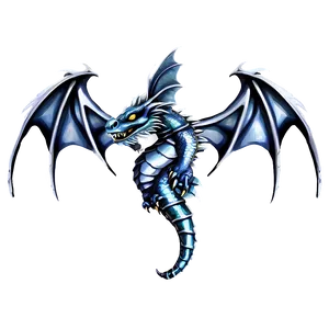 Silver Dragon Wings Art PNG 2 PNG