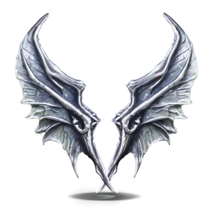 Silver Dragon Wings Art PNG 8