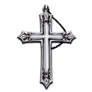 Silver Fancy Cross PNG 06292024
