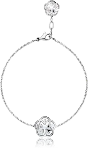 Silver Floral Bracelet Design PNG image