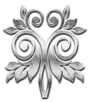 Silver Floral Emblem Design