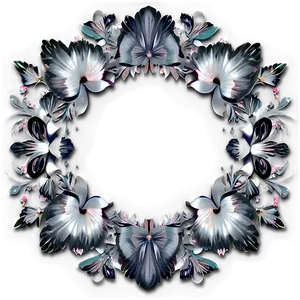 Silver Flower Circle PNG 6 PNG