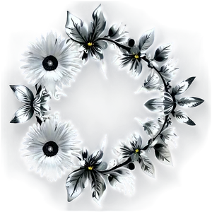 Silver Flower Circle PNG 83 PNG