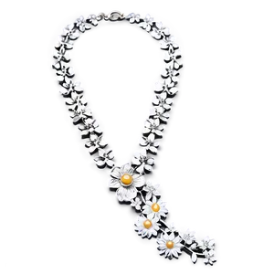 Silver Flower Necklace PNG 97