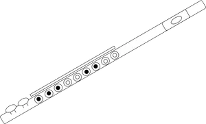 Silver Flute Illustration PNG image