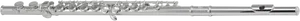 Silver Flute Side View PNG