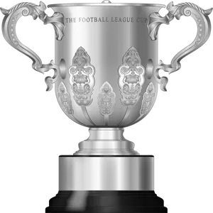 Silver Football League Cup Trophy PNG image