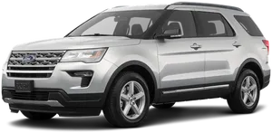 Silver Ford Explorer S U V Profile View PNG image