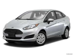 Silver Ford Fiesta Sedan Profile View PNG image