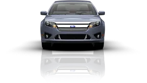 Silver Ford Fusion Reflection PNG image