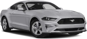 Silver Ford Mustang Profile View PNG image