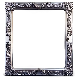 Silver Frame Photo Border Png Knr60 PNG image