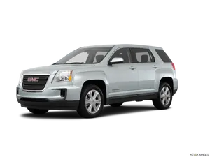 Silver G M C Terrain S U V Side View PNG image