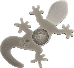 Silver Gecko Coin2018 PNG image