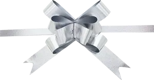 Silver Gift Bow Black Background PNG image