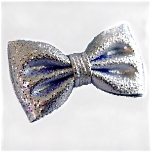 Silver Glitter Bow Tie PNG Dpc