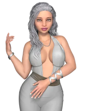 Silver Haired3 D Model Woman