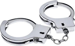 Silver Handcuffs Isolated Background PNG