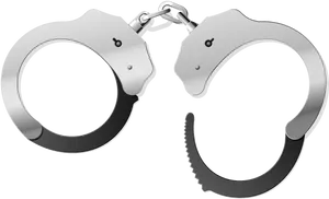 Silver Handcuffs Open Link PNG