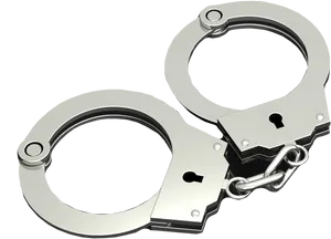 Silver Handcuffs3 D Rendering PNG image