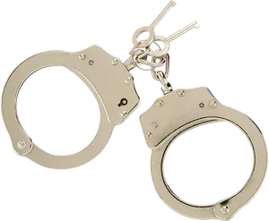 Silver Handcuffswith Keys PNG