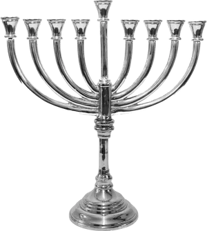 Silver Hanukkah Menorah PNG image