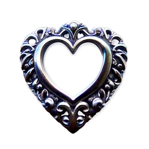 Silver Heart Brooch PNG 40 PNG