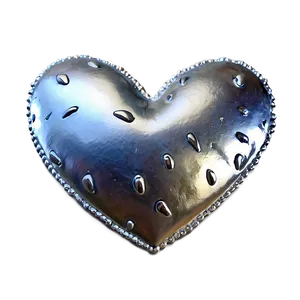 Silver Heart Cake Topper PNG 06282024 PNG