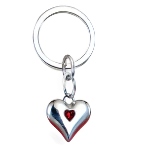 Silver Heart Keychain PNG 10