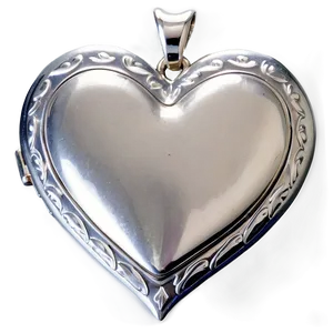 Silver Heart Locket PNG 06282024